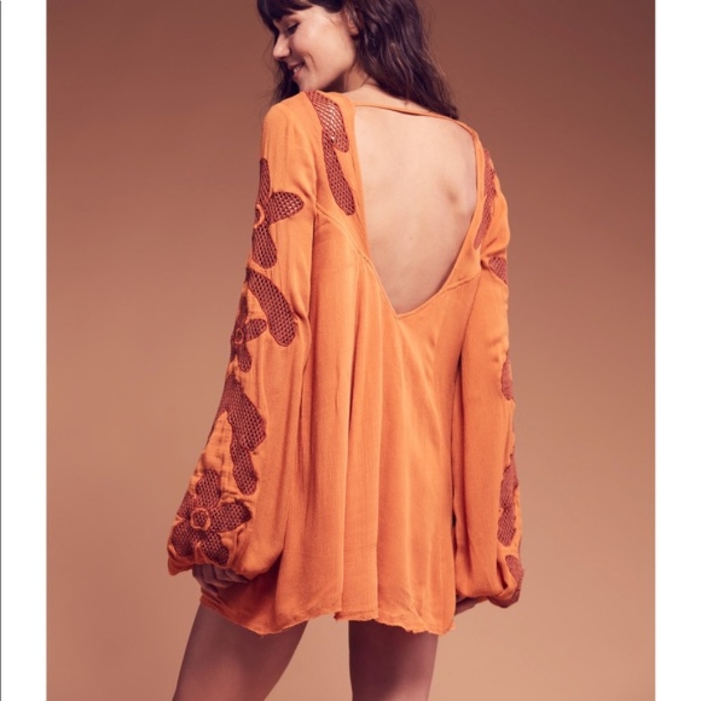 Free People Coral Maybe Monday Tunic Mini Dress - Picture 2 of 3